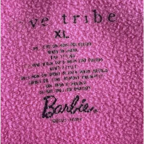 Barbie Sweatshirt Womens XL Pink Black Afro Graphic Crewneck Pullover Sweater - Picture 4 of 7